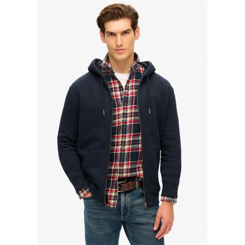 Image of Superdry Basic Zip Hoodie Navy 98T male Medium