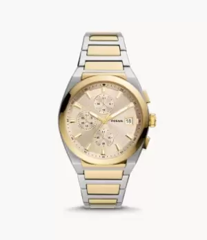 Image of Fossil Men Everett Chronograph Two-Tone Stainless Steel Watch
