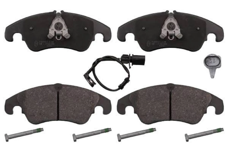 Image of SWAG 30 11 6021 Brake pad set Front Axle, incl. wear warning contact, with bolts/screws Brake Pad Set,disc brake (402)