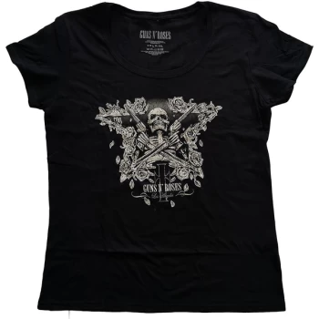 Image of Guns N' Roses - Skeleton Guns Womens Large T-Shirt - Black