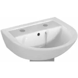 Image of Sandringham 21 Wall Hung Basin 500mm Wide - 2 Tap Hole - Armitage Shanks