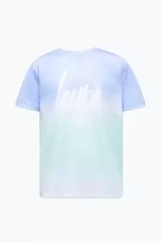 Image of Ombre Mint Blue Blur Script T-Shirt