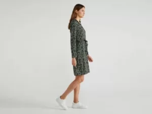 Image of Benetton, Printed Dress With Belt, taglia L, Multi-color, Women
