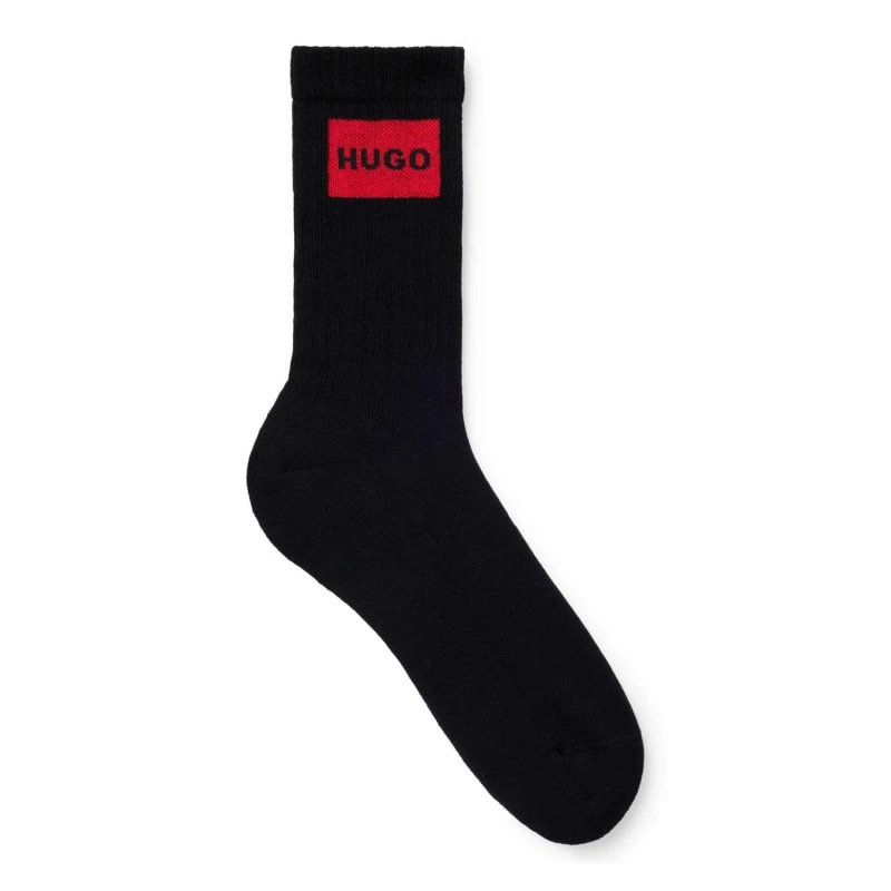 Image of Hugo 3 Pack of Red Logo Socks Black male 5-8