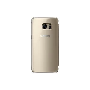 image of Samsung EF-ZG935CFEGWW Clear View Cover for Galaxy S7 edge Gold