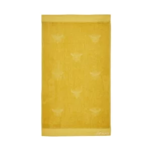 Image of Joules Botanical Bee Semi Plain Hand Towel, Gold