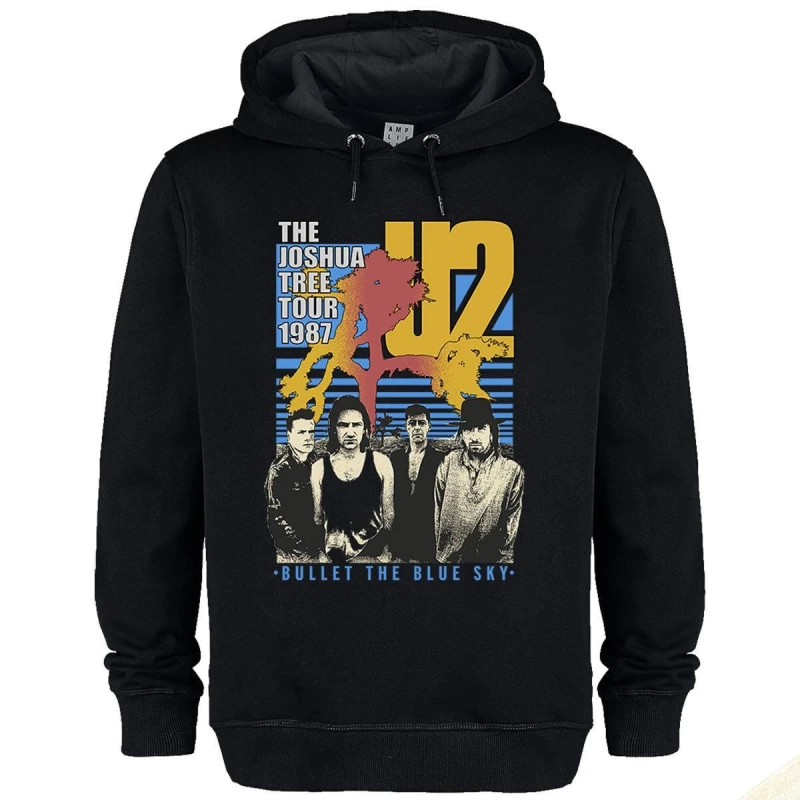 Image of Amplified Amplified Men Bullet The Blue Sky U2 Hoodie in Black Size: X-Small Black XS Male 5063574394079