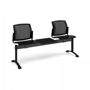 Image of Santana perforated back plastic seating - bench 3 wide with 2 seats