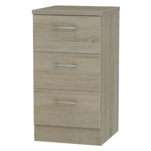 Tenby Dark oak effect 3 Drawer Bedside chest (H)695mm (W)395mm (D)415mm