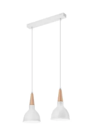 Image of Francesca Bar Pendant Ceiling Light White, 2x E27