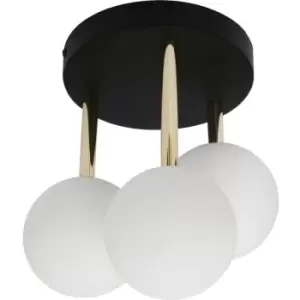 Image of Zumaline Ali Cluster Globe Ceiling Light, Black, Gold, 3x G9