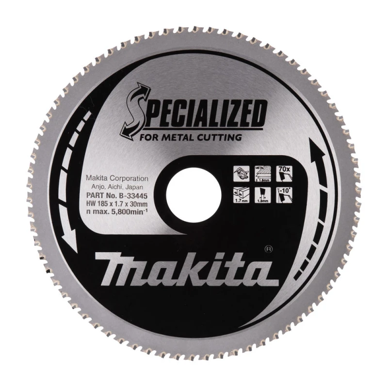 Image of Makita SPECIALIZED Circular Saw Blade for Mild Steel Cutting B-33445 Diameter: 185mm