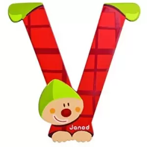 Image of Wooden Clown letter V