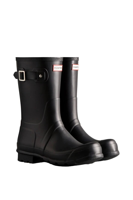 Image of Hunter Mens Original Waterproof Short Wellington Boots UK Size 8 (EU 42) Black HUN059-BLACK-8