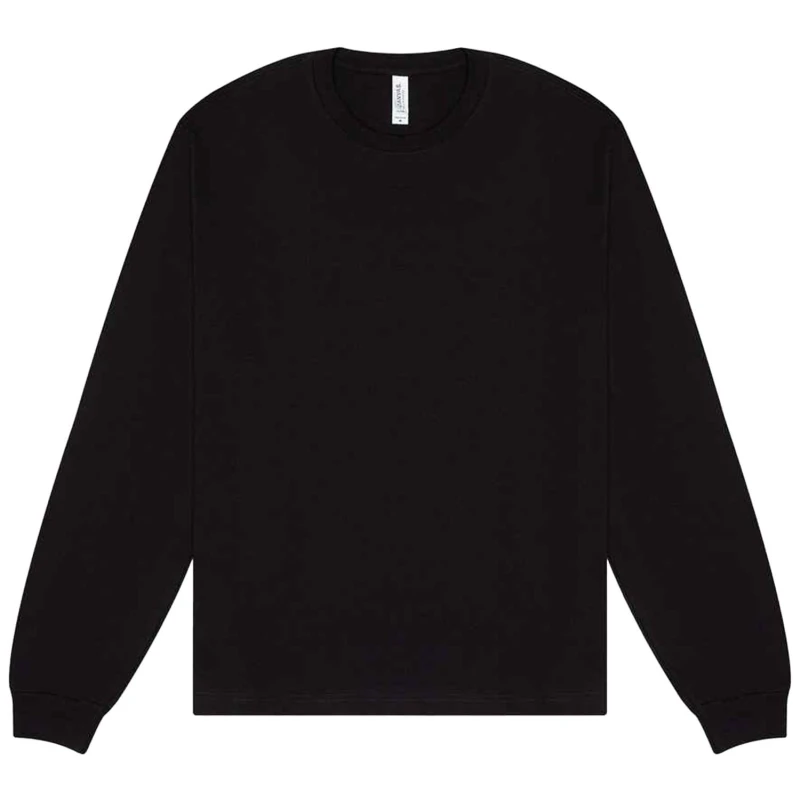 Image of Bella + Canvas Mens Heavyweight Long-Sleeved T-Shirt in Black Size: Large Black Male L