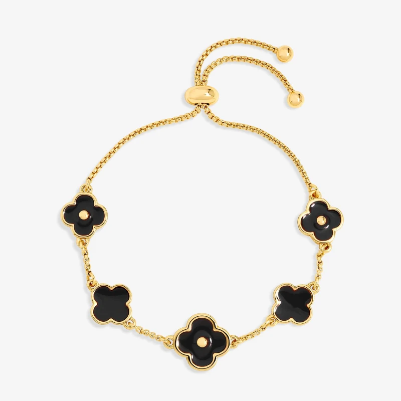 Image of Mood Jet Clover Multi Row Bracelet Gold female One Size