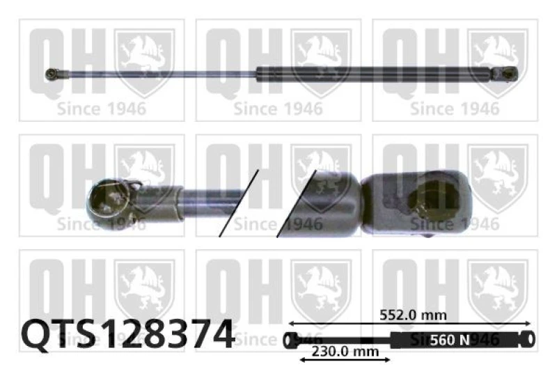 Image of QUINTON HAZELL Tailgate strut QUINTON HAZELL QTS128374