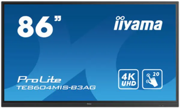 Image of iiyama TE8604MIS-B3AG interactive whiteboard 2.18 m (86") 3840 x 2160 pixels Touch Screen Black