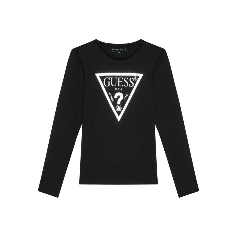 Image of Guess Girl's long-sleeve T-Shirt Guess Core Noir Female 8 ans