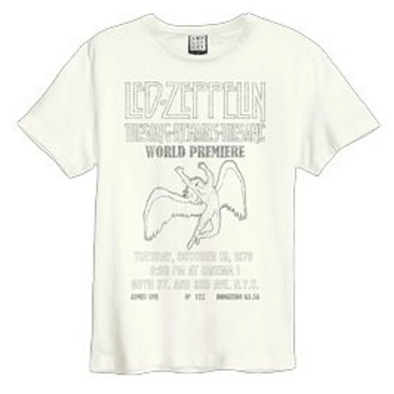 Image of Amplified Mens The Song Remains The Same LED Zeppelin T-Shirt in White Size: Large White Male L