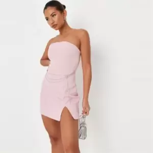 Image of Missguided Chain Detail Bandeau Mini Dress - Pink