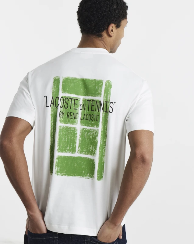 Image of Lacoste Lacoste Back Graphic T-Shirt White - Lacoste - Size: L43 White Male L43 LA40003