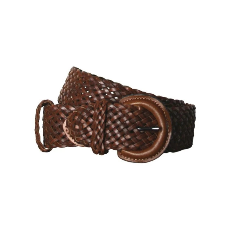 Image of Eastern Counties Leather Mens NLB04 Plaited Bonded Leather Waist Belt in Dark Brown Size: 10 Dark Brown Male 10