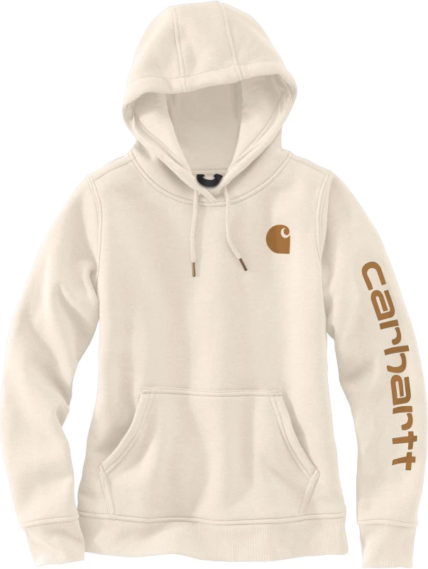 Image of Carhartt Clarksburg Logo, hoody women , color: Beige/Brown (W24) , size: L