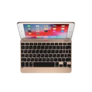 Image of 7.9 Inches QWERTY Arabic Bluetooth Wireless Keyboard for iPad Mini 4th 5th Generation Backlit Keys 180 Degree Viewing Angle Gold