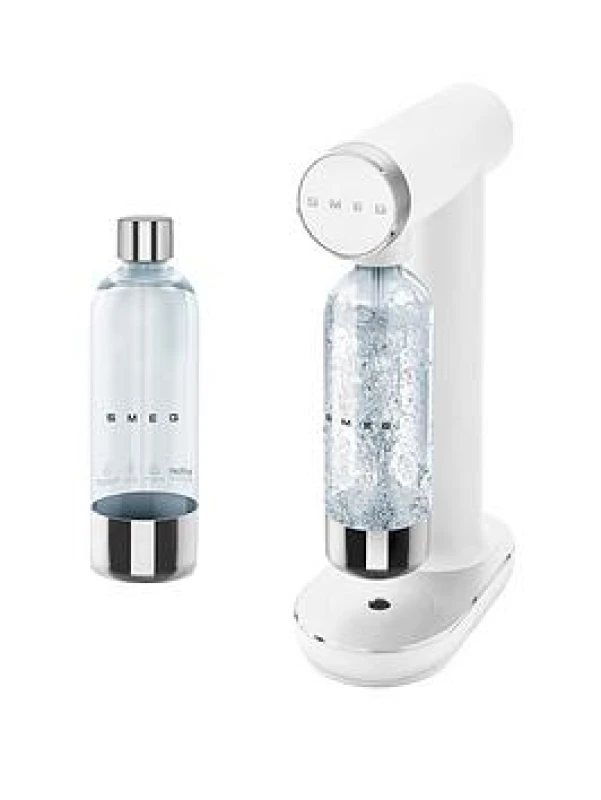 Image of Smeg Soda Maker with Extra Reusable Bottle Non-Slip Feet 1L Capacity White EEJB347 Picnic Drinkware Medium None 39319890390