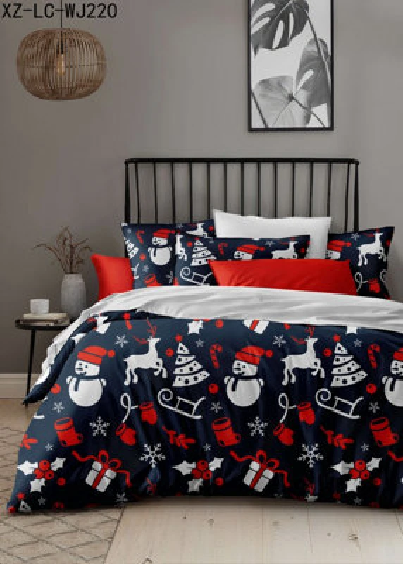 Image of Ezysleep Ezysleep Christmas Print Printed Duvet Set Size: Double Multi Double Unisex 0721545589620