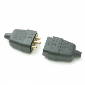 image of SMJ 10Amp 3Pin Rubber Plug and Socket 240v