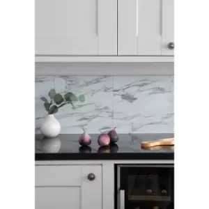 image of DC Fix Pack of 6 Marble Grey Self Adhesive Waterproof Vinyl Wall Tiles