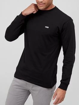 Image of Vans Left Chest Hit Long Sleeve T-Shirt - Black/White, Size L, Men