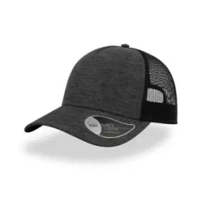 Image of Atlantis Unisex Rapper Melange 5 Panel Trucker Cap (One Size) (Dark Grey)
