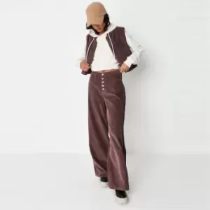 image of Missguided Wide Leg Trouser Co Ord - Brown