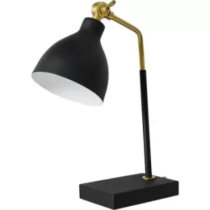 Image of Large Table Lamp Black & Brass Light - No Bulb