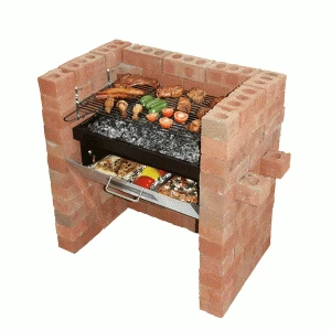 image of Bar-Be-Quick Build-In Grill & Bake Charcoal BBQ