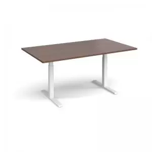 Image of Elev8 Touch boardroom table 1800mm x 1000mm - white frame and walnut