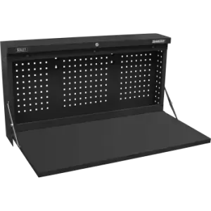 Sealey Wall Mount Fold Down Metal Workbench and Pegboard 1.1m