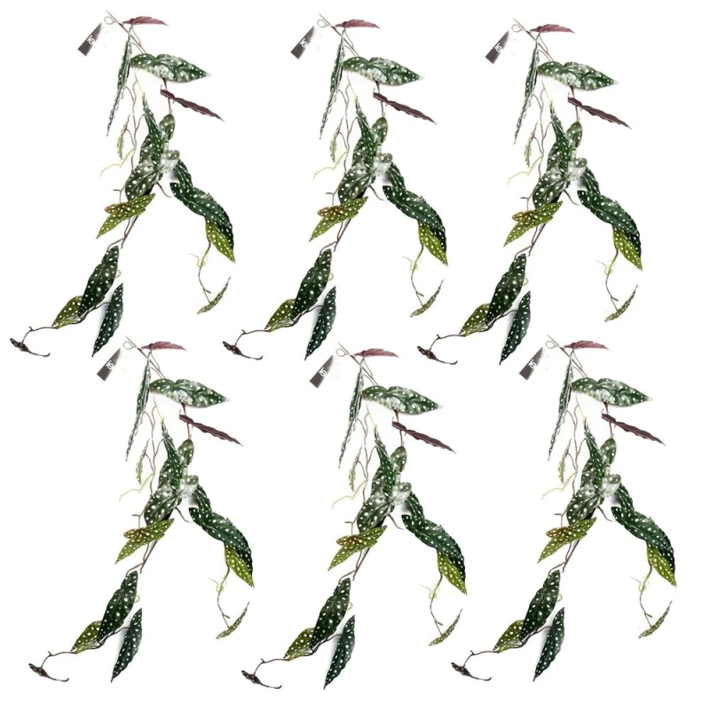 Image of Leaf 6 x 110cm Artificial Hanging Trailing Begonia Maculata Spotted Plant Purple unisex