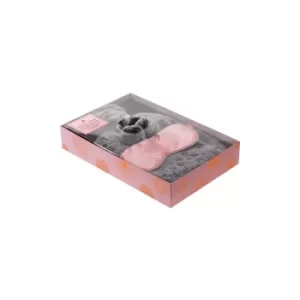 Image of Faux Fur Hot Water Bottle and Satin Eye Mask- Grey