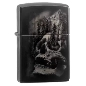 image of Zippo Black Ice 150 Skull Mountain Design windproof lighter