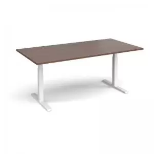 Image of Elev8 Touch boardroom table 2000mm x 1000mm - white frame and walnut