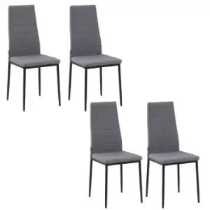 Image of HOMCOM Set Of 4 Dining Chairs Upholstered Fabric Accent Chairs With Metal Legs