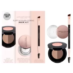 image of Anastasia Beverly Hills Fluffy and Fuller Looking Brow Kit (Various Shades) - Dark Brown