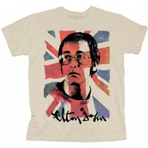 image of Elton John Union Jack Mens Natural TS: Large