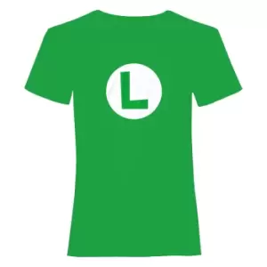 Image of Super Mario Unisex Adult Luigi T-Shirt (XL) (Green/White)