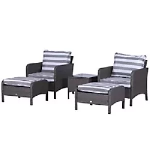 image of Outsunny Rattan Sofa Set 860-066V01CG Dark Grey, White