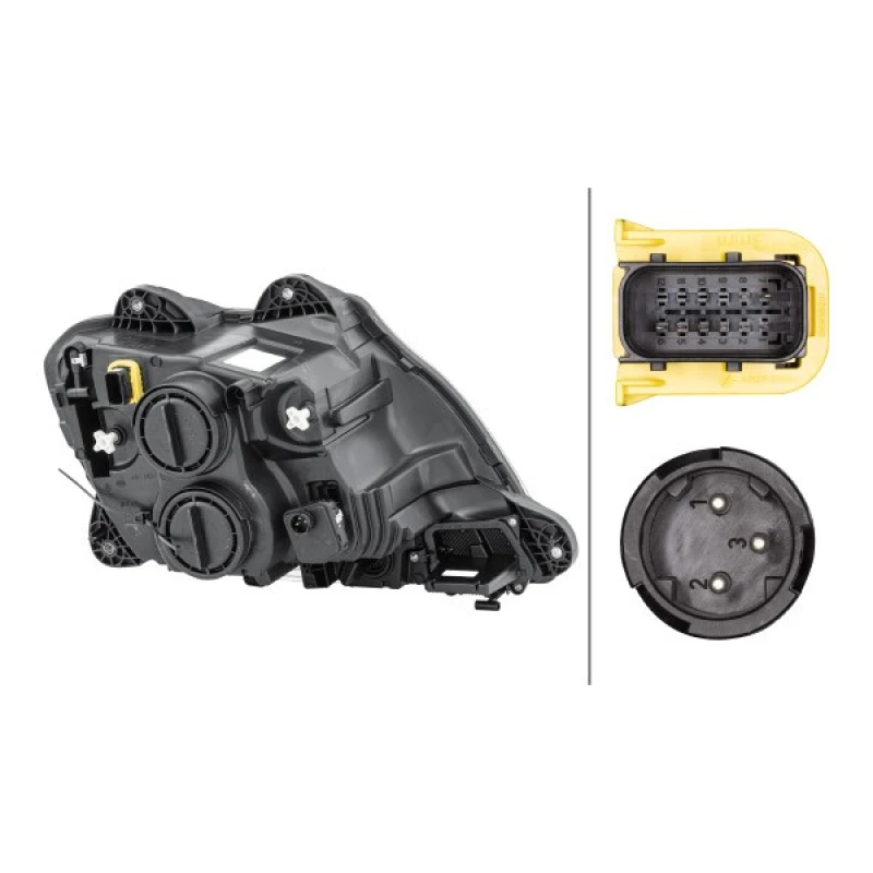 Image of HELLA 1LD 010 116-611 Headlights H1, Left, with bulbs, Halogen Headlight (259)